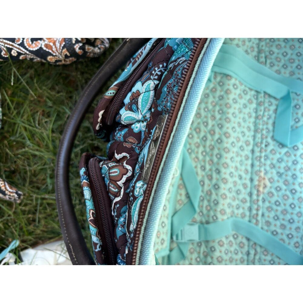 Vera Bradley Java Blue 3 Pc Luggage Set Rolling Suitcase Duffel Travel Bag - Picture 8 of 10